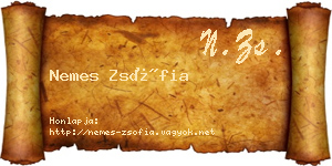 Nemes Zsófia névjegykártya